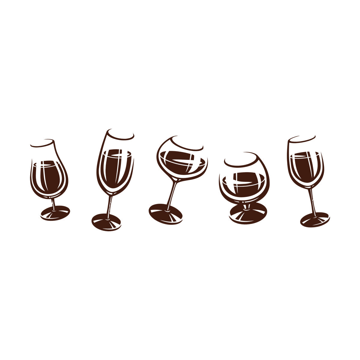 Vinyl Wall Stickers Alcoholic Cocktail Party Wine Glasses Party Ation Equipped With Transfer Film Kit
