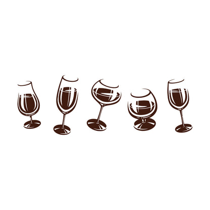 Vinyl Wall Stickers Alcoholic Cocktail Party Wine Glasses Party Ation Equipped With Transfer Film Kit