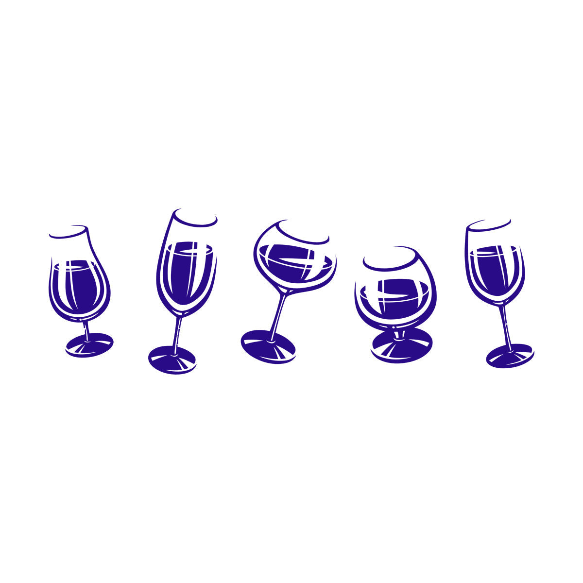 Vinyl Wall Stickers Alcoholic Cocktail Party Wine Glasses Party Ation Equipped With Transfer Film Kit