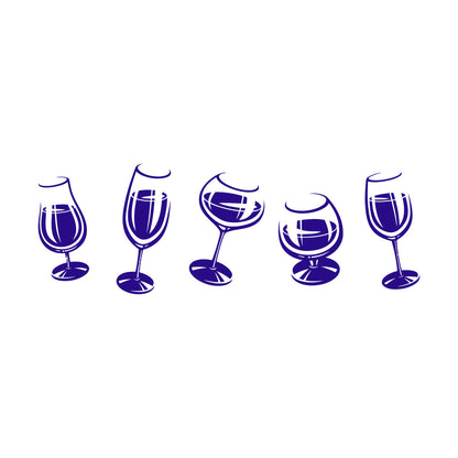 Vinyl Wall Stickers Alcoholic Cocktail Party Wine Glasses Party Ation Equipped With Transfer Film Kit