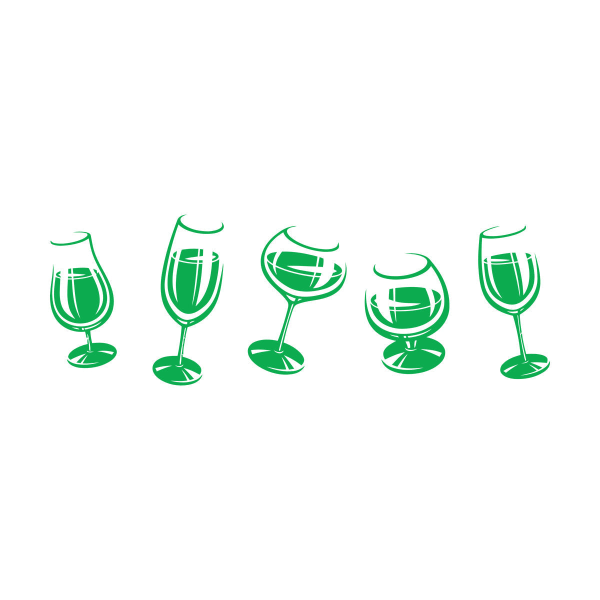 Vinyl Wall Stickers Alcoholic Cocktail Party Wine Glasses Party Ation Equipped With Transfer Film Kit