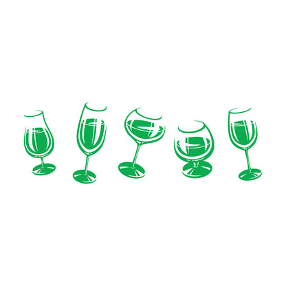 Vinyl Wall Stickers Alcoholic Cocktail Party Wine Glasses Party Ation Equipped With Transfer Film Kit
