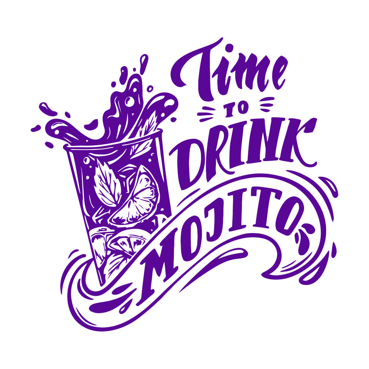 Mural And Wall Vinyl Decal Bar Cocktail Alcohol Time To Drink Mojito Waterproof