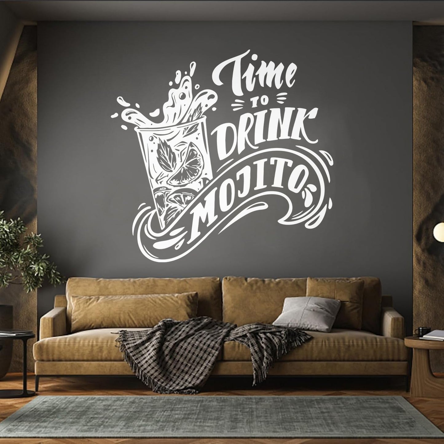 Mural And Wall Vinyl Decal Bar Cocktail Alcohol Time To Drink Mojito Waterproof