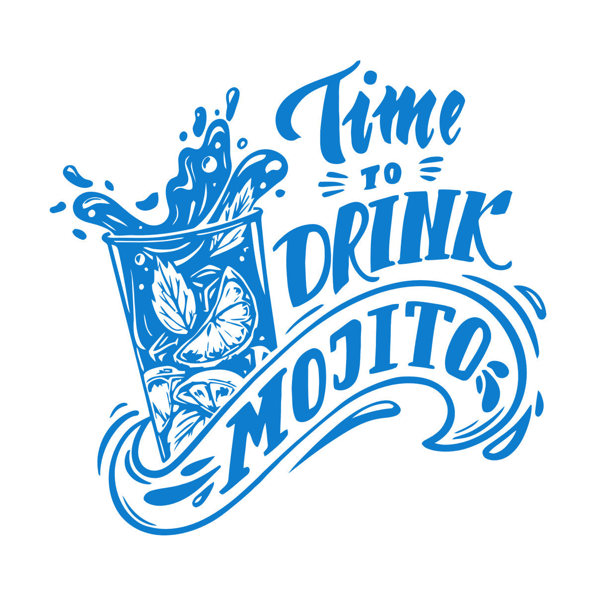 Mural And Wall Vinyl Decal Bar Cocktail Alcohol Time To Drink Mojito Waterproof