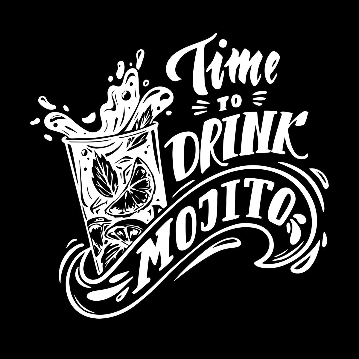 Mural And Wall Vinyl Decal Bar Cocktail Alcohol Time To Drink Mojito Waterproof