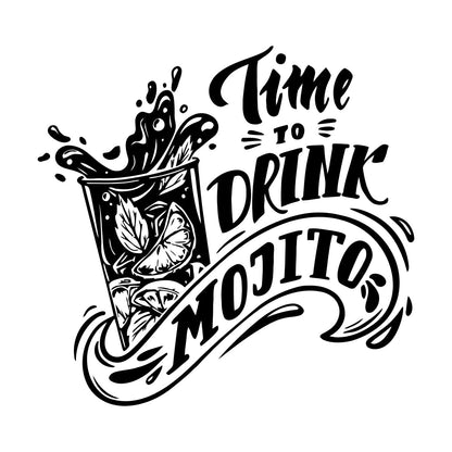 Mural And Wall Vinyl Decal Bar Cocktail Alcohol Time To Drink Mojito Waterproof
