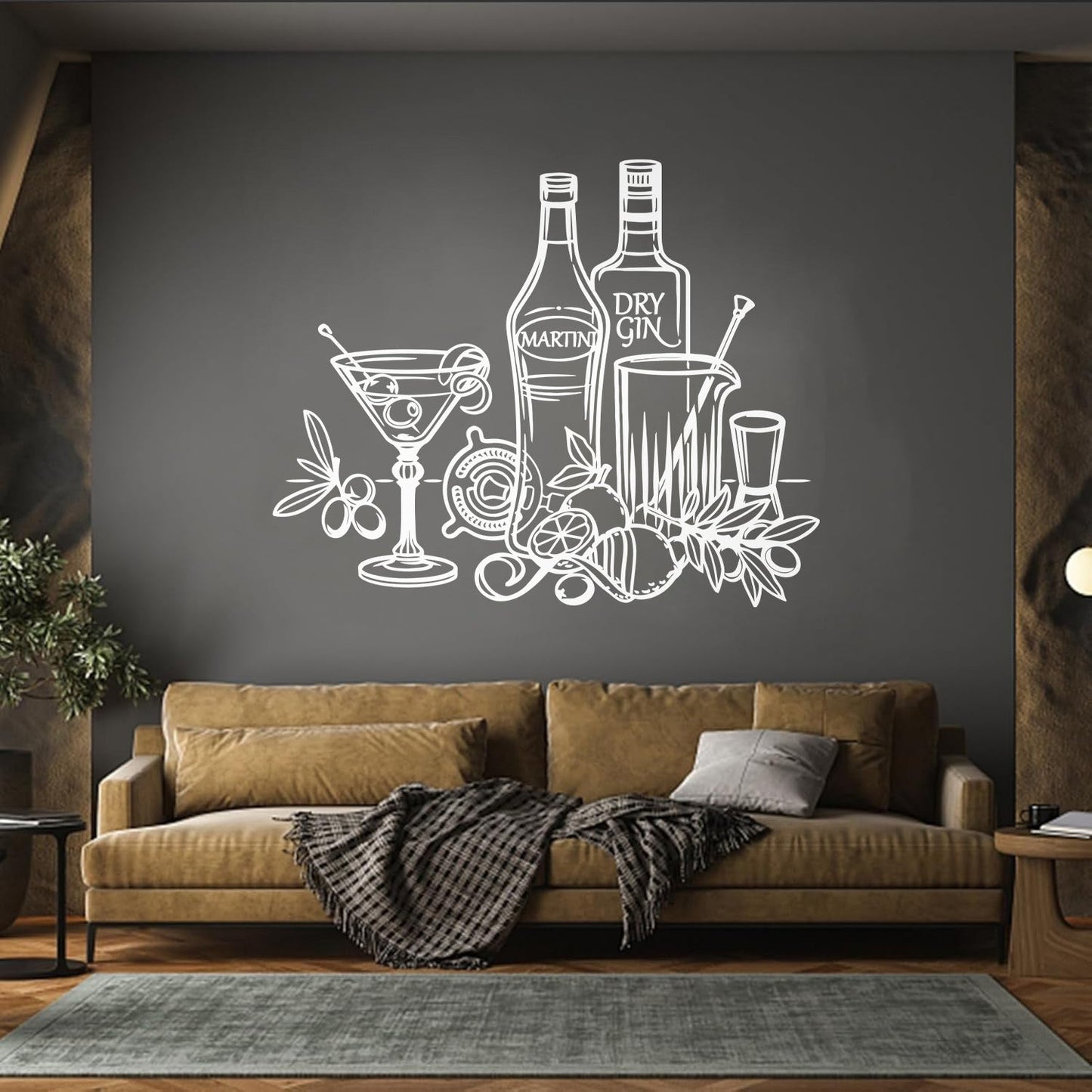 Wall Vinyl Sticker Decor Bar Cocktail Umbrella Martini Alcohol Drink Personalized Customization