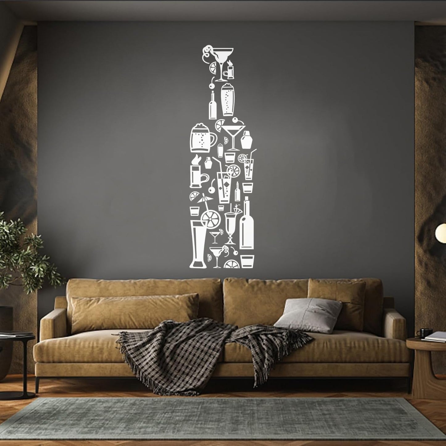 Lettering Decals Bottle Alcohol Cocktail Bar Drinks Glass Stickers