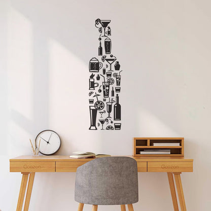 Lettering Decals Bottle Alcohol Cocktail Bar Drinks Glass Stickers