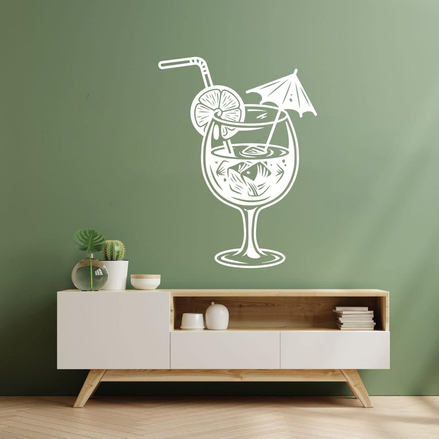 Wall Decals Pvc Cafe Bar Drinking Collection Cocktail Tumbler Glass Store Decoration