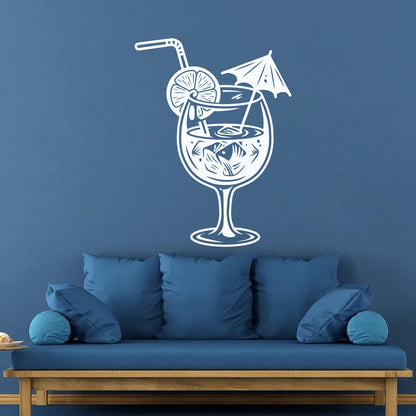 Wall Decals Pvc Cafe Bar Drinking Collection Cocktail Tumbler Glass Store Decoration