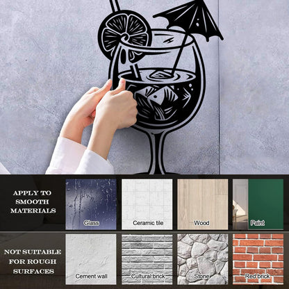 Wall Decals Pvc Cafe Bar Drinking Collection Cocktail Tumbler Glass Store Decoration