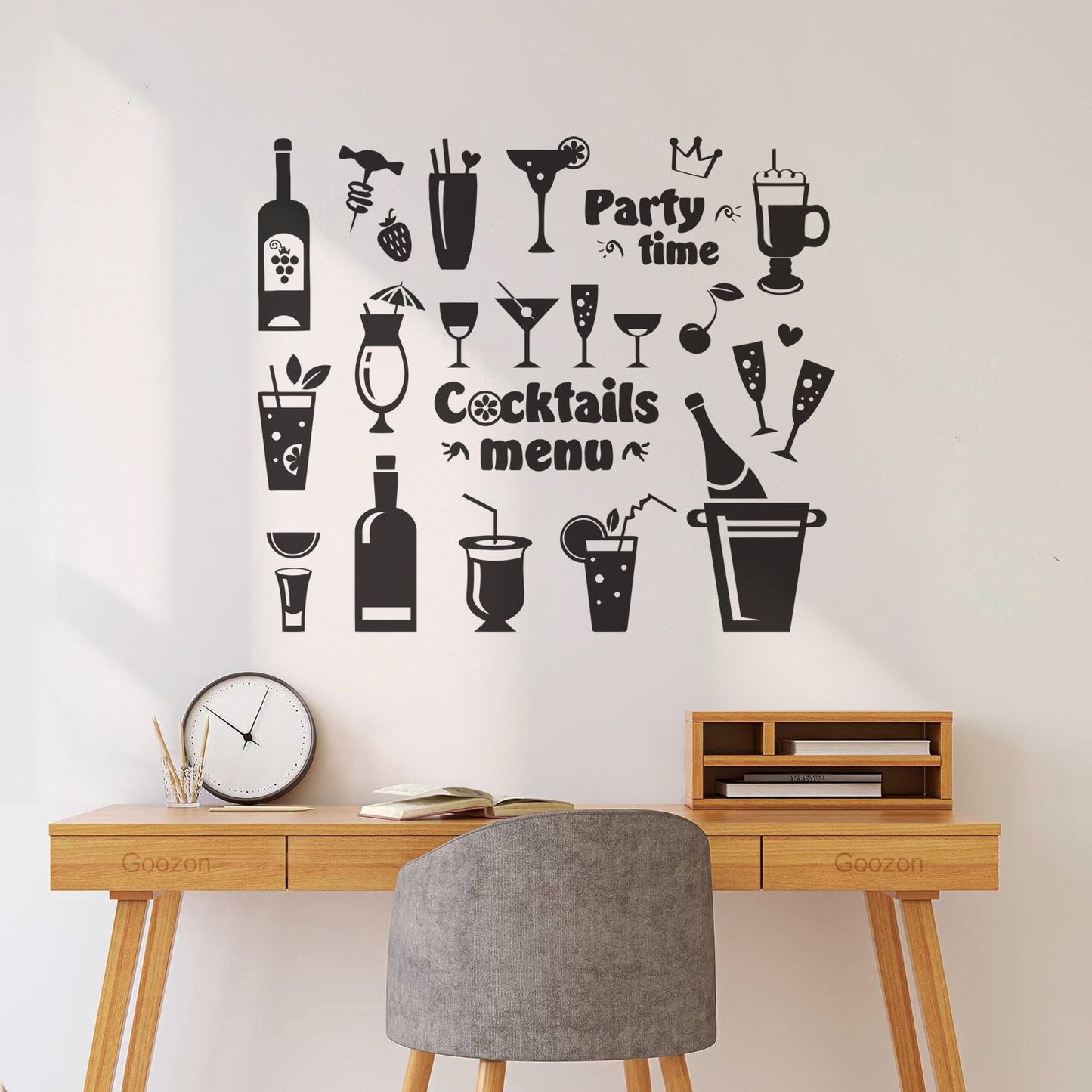 Fine Carving Stickers Drink Glass Martini Cocktail Menu Collection Cafe Waterproof