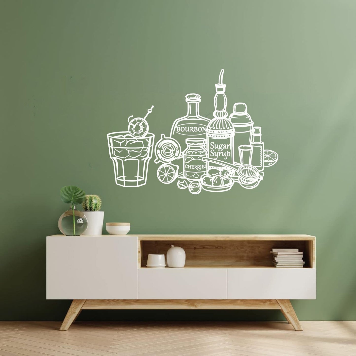 Drinking Bottle Pub Alcohol Bar Cocktail Wall Stickers It Won'T Fall Off