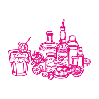 Drinking Bottle Pub Alcohol Bar Cocktail Wall Stickers It Won'T Fall Off