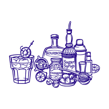 Drinking Bottle Pub Alcohol Bar Cocktail Wall Stickers It Won'T Fall Off