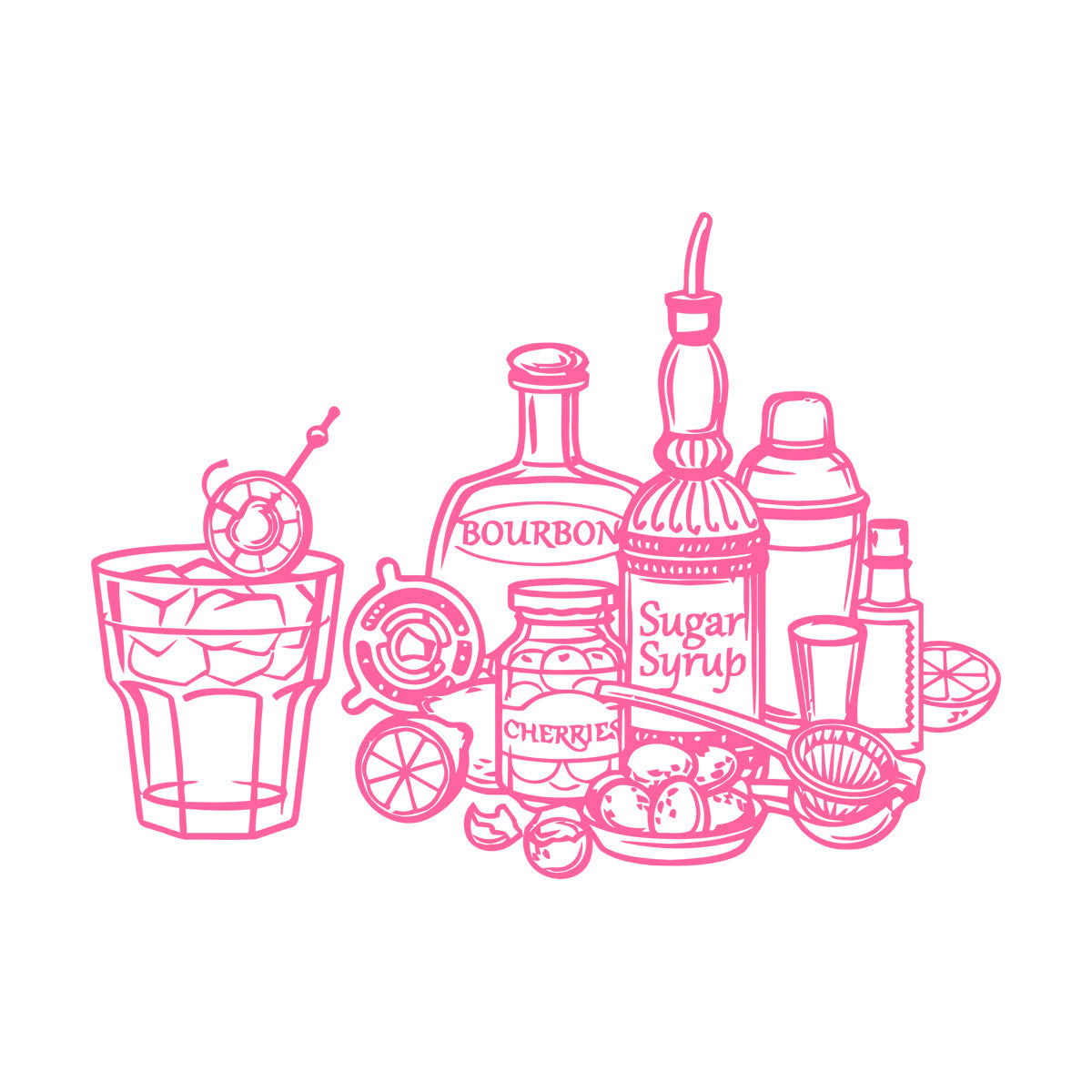 Drinking Bottle Pub Alcohol Bar Cocktail Wall Stickers It Won'T Fall Off