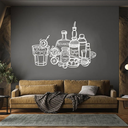 Drinking Bottle Pub Alcohol Bar Cocktail Wall Stickers It Won'T Fall Off