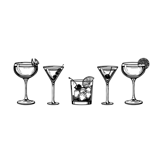 Fine Carving Decals Drinking Cocktail Glass Collection Cafe Personalized Customization