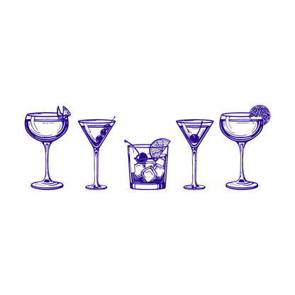 Fine Carving Decals Drinking Cocktail Glass Collection Cafe Personalized Customization