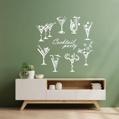 Vinyl Art Sticker Drinking Collection Cocktail Party Glass Bar Alcohol Can Modify And Add Information