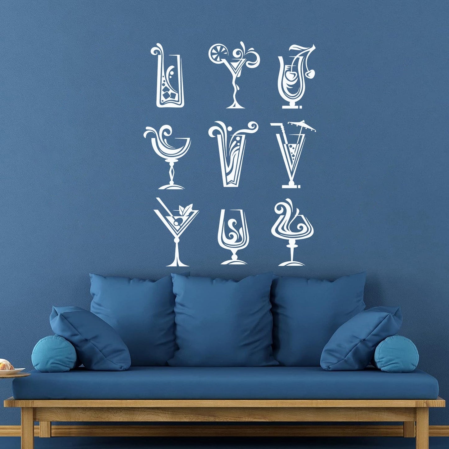 Wall Decals Pvc Drinks Cocktail Glass Collection Mixed Drink Cafe Car Body Decoration