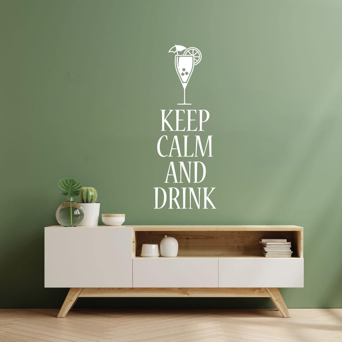 Vinyl Wall Decals Keep Calm And Drink Alcohol Cocktail Bar Pab Removable Without Leaving Glue