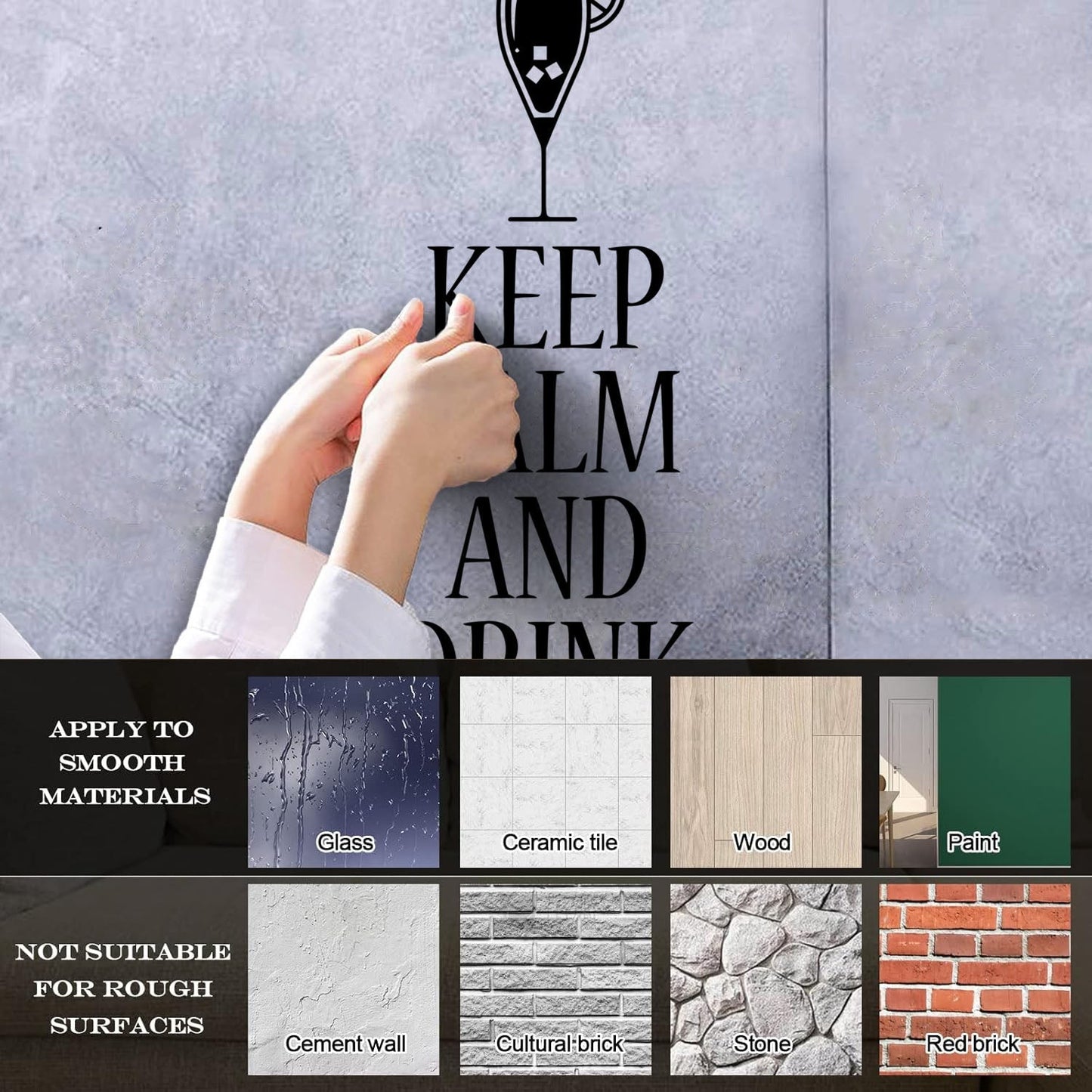 Vinyl Wall Decals Keep Calm And Drink Alcohol Cocktail Bar Pab Removable Without Leaving Glue