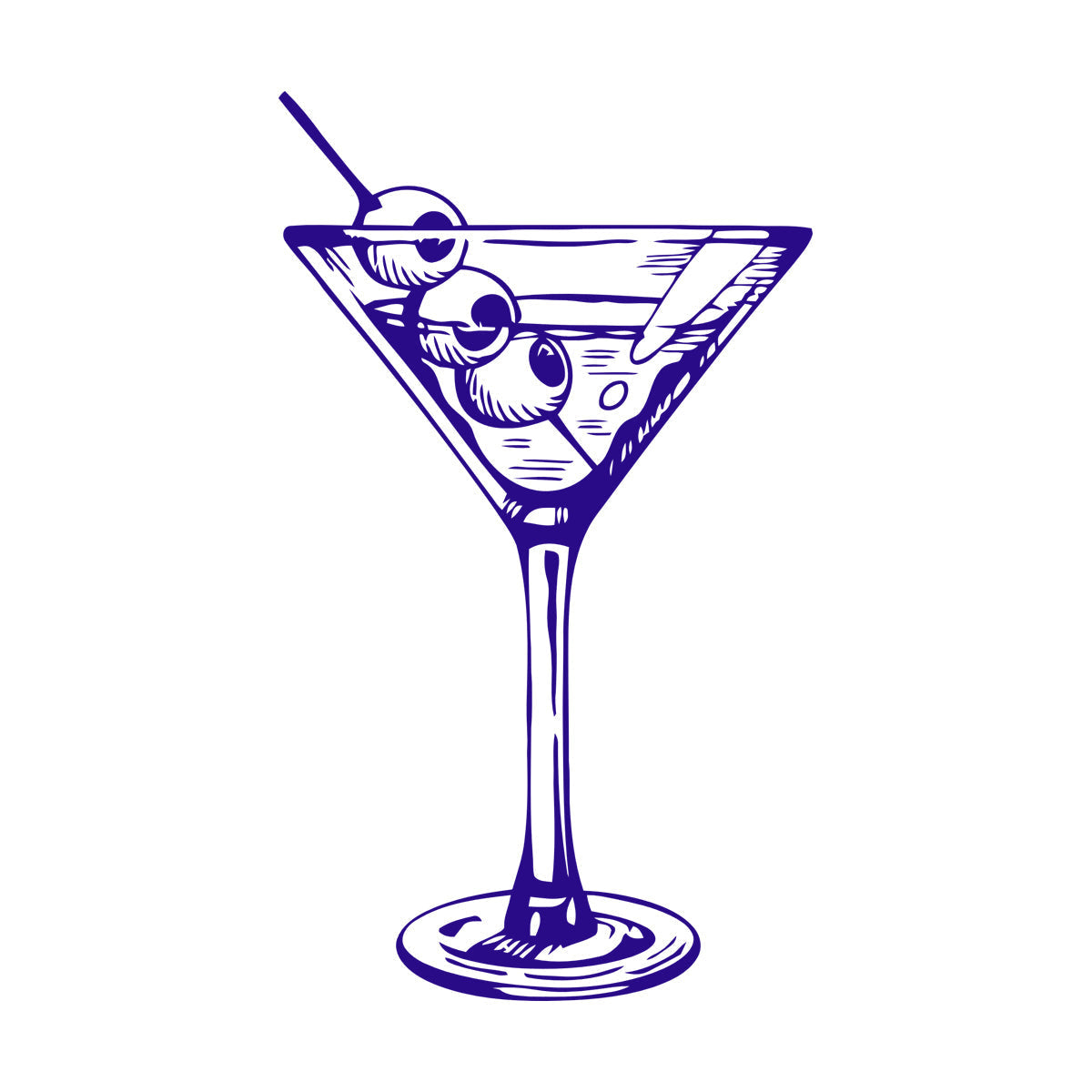 Engraving Decals Kitchen Bar Cocktail Martini Drink Glass Self Adhesive