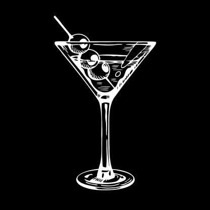 Engraving Decals Kitchen Bar Cocktail Martini Drink Glass Self Adhesive