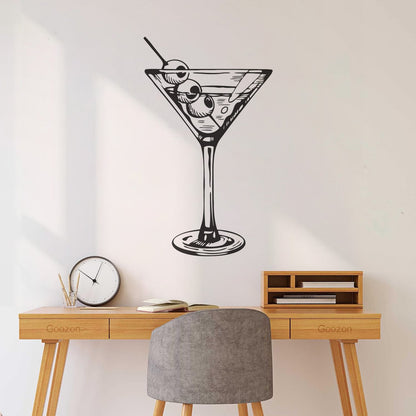Engraving Decals Kitchen Bar Cocktail Martini Drink Glass Self Adhesive