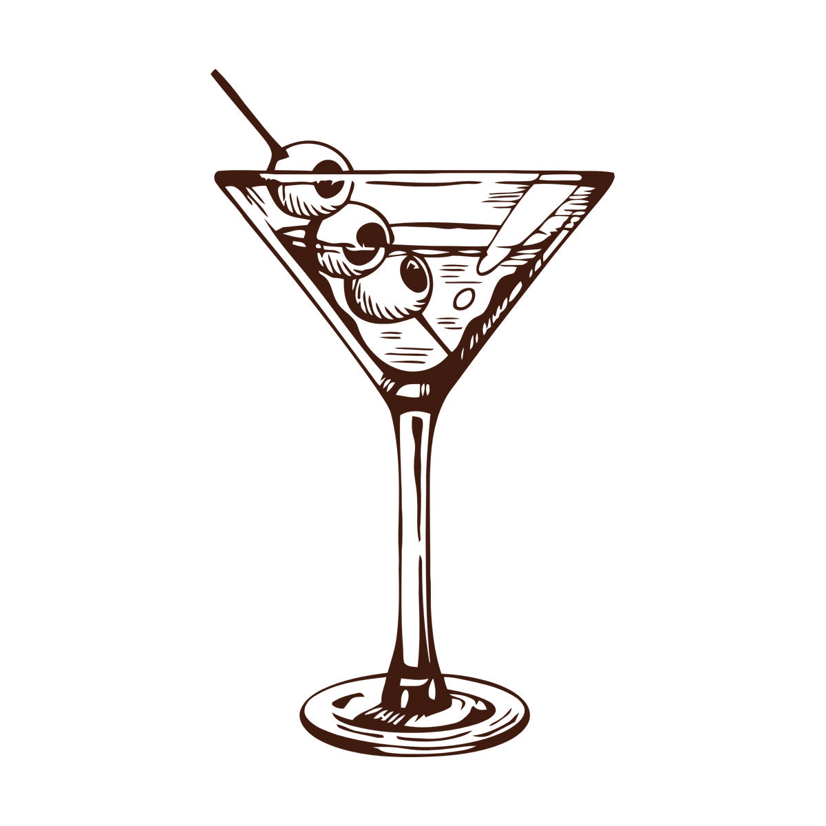 Engraving Decals Kitchen Bar Cocktail Martini Drink Glass Self Adhesive