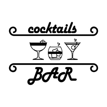 Vinyl Art Sticker Night Club Cocktail Party Drink Bar Alcohol Glass Waterproof