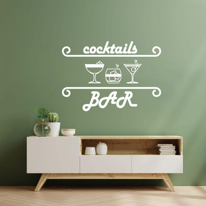 Vinyl Art Sticker Night Club Cocktail Party Drink Bar Alcohol Glass Waterproof