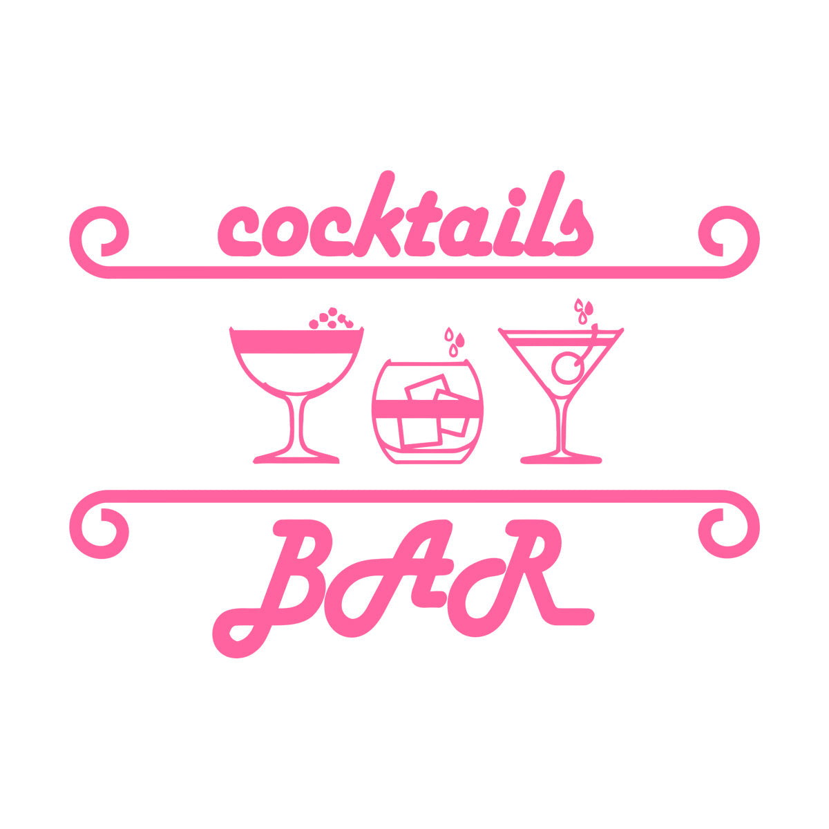 Vinyl Art Sticker Night Club Cocktail Party Drink Bar Alcohol Glass Waterproof