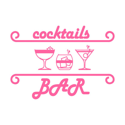 Vinyl Art Sticker Night Club Cocktail Party Drink Bar Alcohol Glass Waterproof