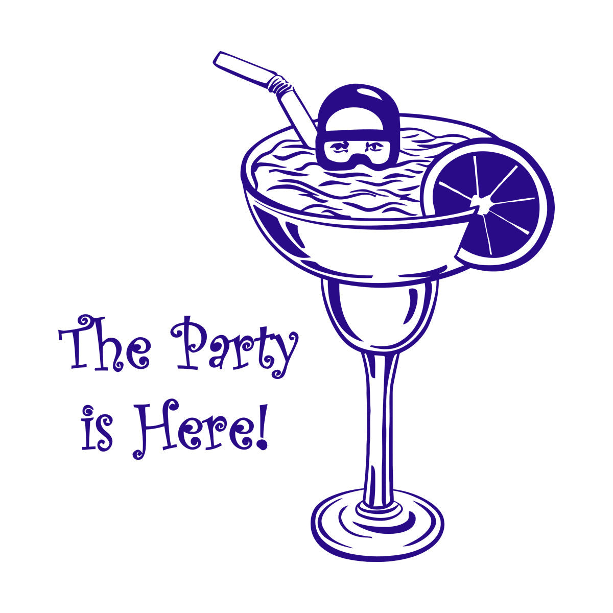 Wall Decals Pvc Party Is Here Alcohol Drink Bar Cocktail Glass Diver Can Modify And Add Information