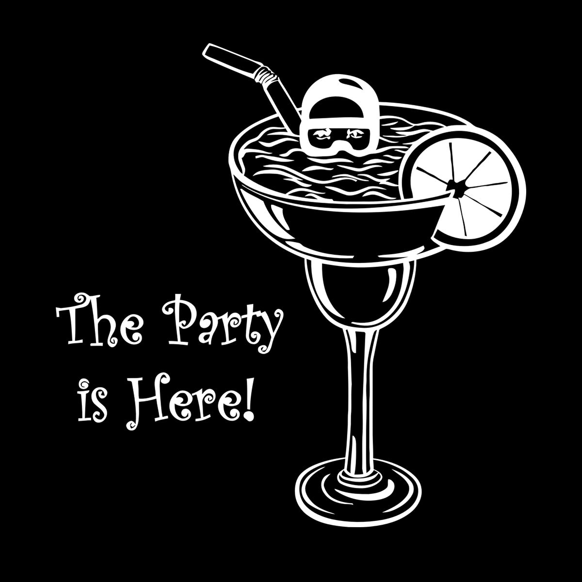 Wall Decals Pvc Party Is Here Alcohol Drink Bar Cocktail Glass Diver Can Modify And Add Information