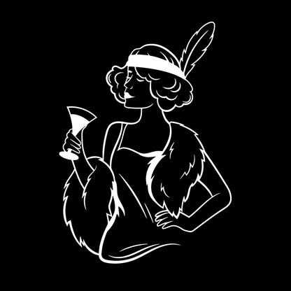 Retro Woman Beautiful Lady Cocktail Fashion Vinyl Wall Stickers Car Body Decoration