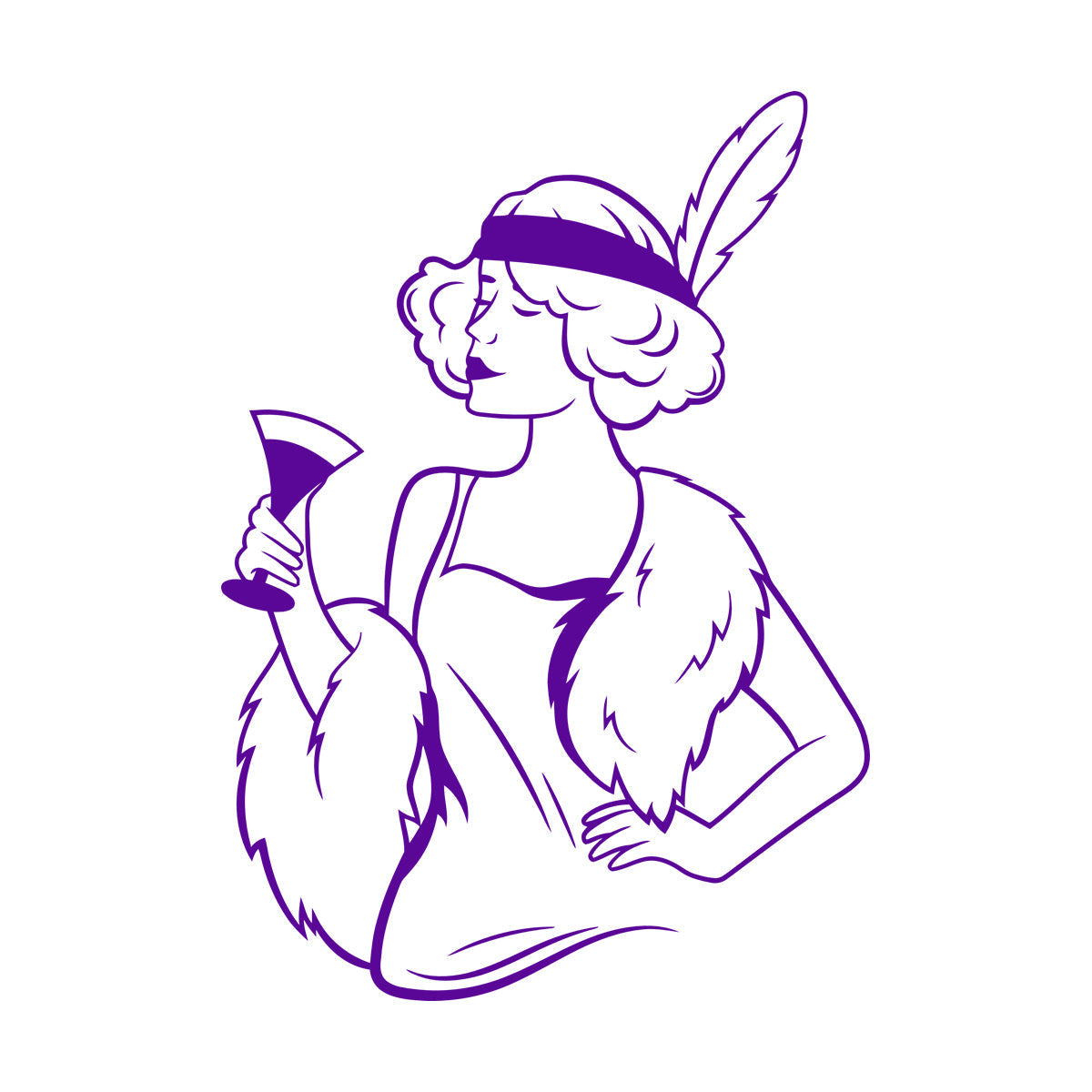 Retro Woman Beautiful Lady Cocktail Fashion Vinyl Wall Stickers Car Body Decoration