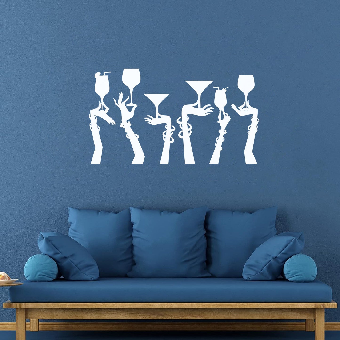 Wall Stickers Paster Paper Woman Hands Cocktail Glass Party Bar Night Club Removable Without Leaving Glue