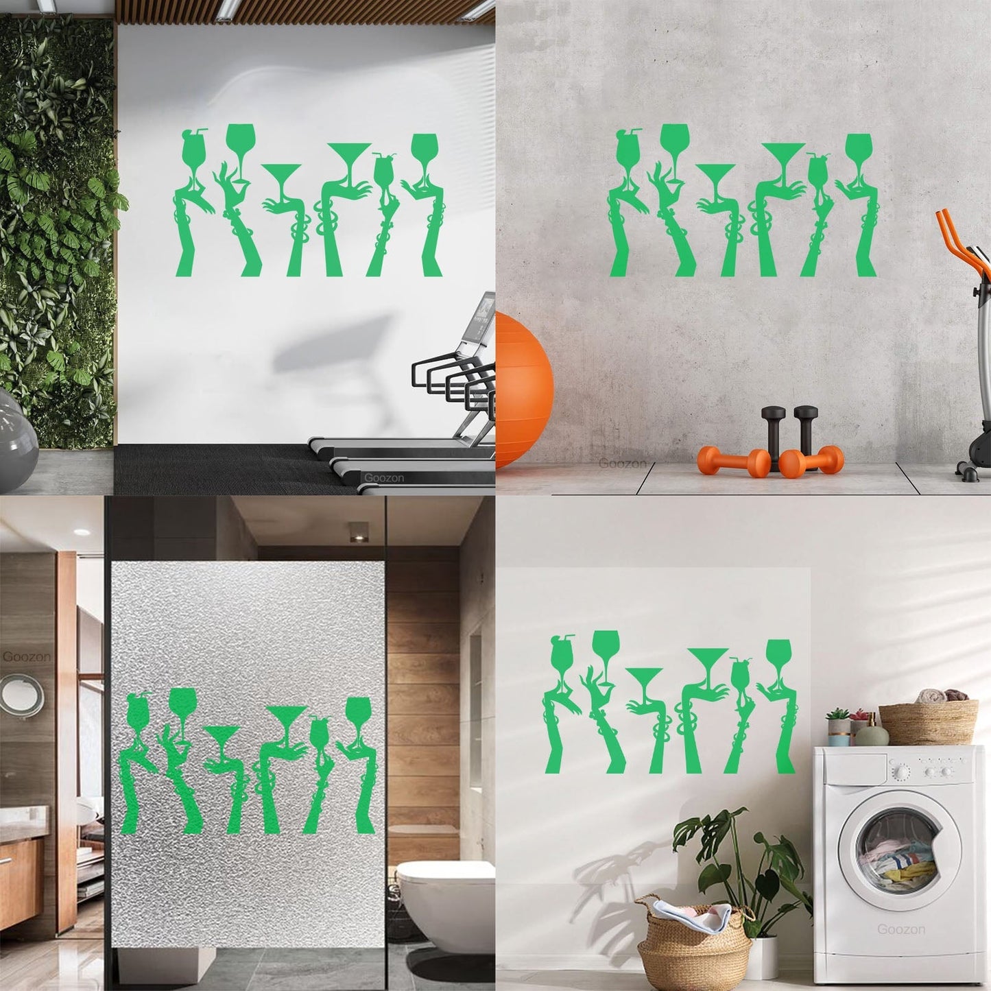 Wall Stickers Paster Paper Woman Hands Cocktail Glass Party Bar Night Club Removable Without Leaving Glue