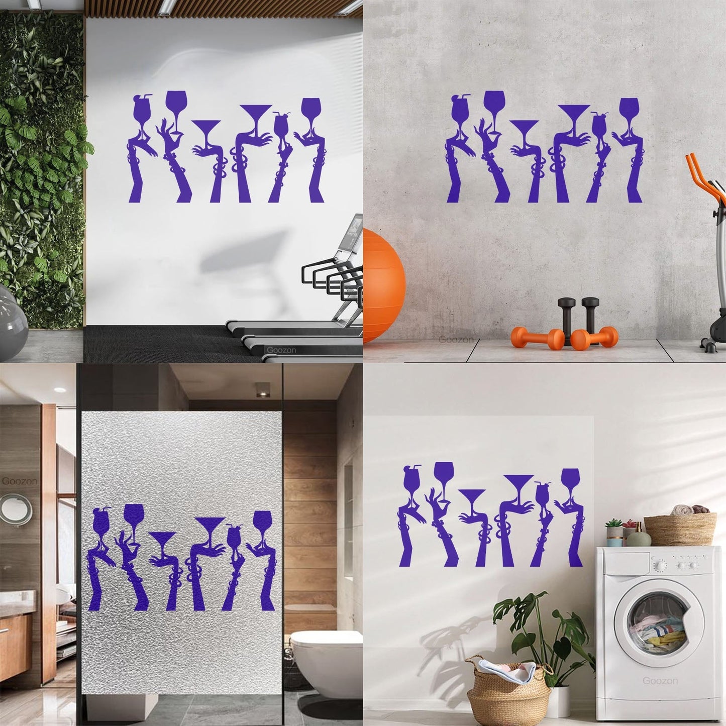Wall Stickers Paster Paper Woman Hands Cocktail Glass Party Bar Night Club Removable Without Leaving Glue