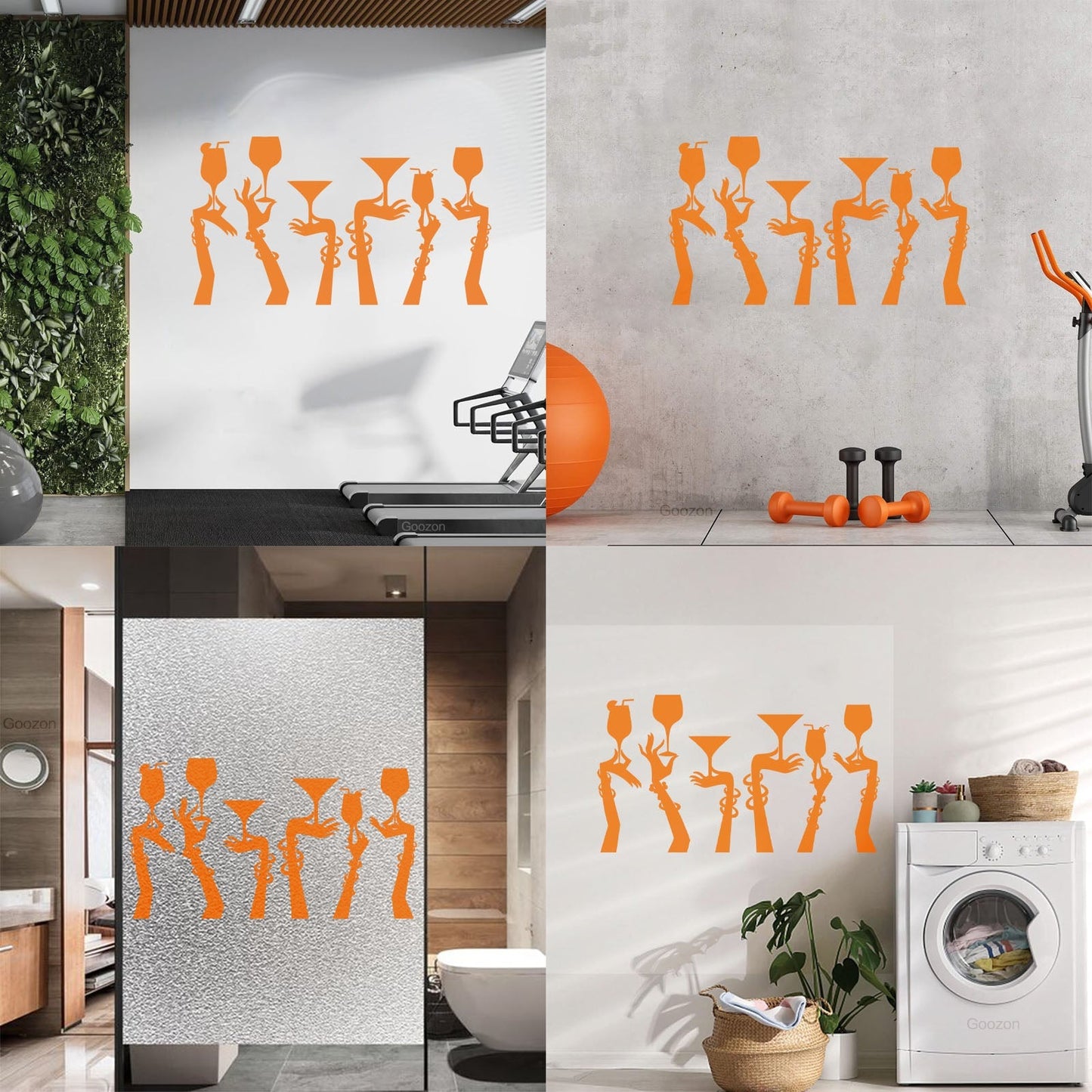 Wall Stickers Paster Paper Woman Hands Cocktail Glass Party Bar Night Club Removable Without Leaving Glue
