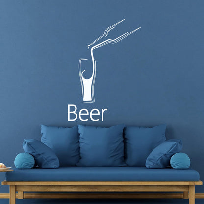 Beer Cafe Drink Bar Kitchen Cocktail Wall Vinyl Sticker Decor Self Adhesive