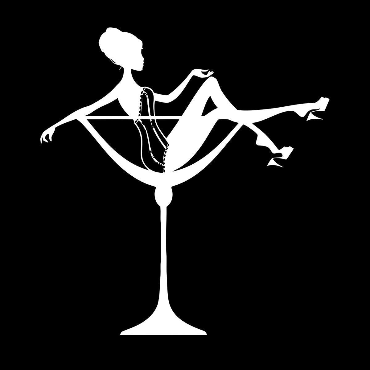 Fine Carving Stickers Appeal Woman Cocktail Glass Pin Up Do Not Damage The Wall Surface