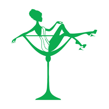 Fine Carving Stickers Appeal Woman Cocktail Glass Pin Up Do Not Damage The Wall Surface