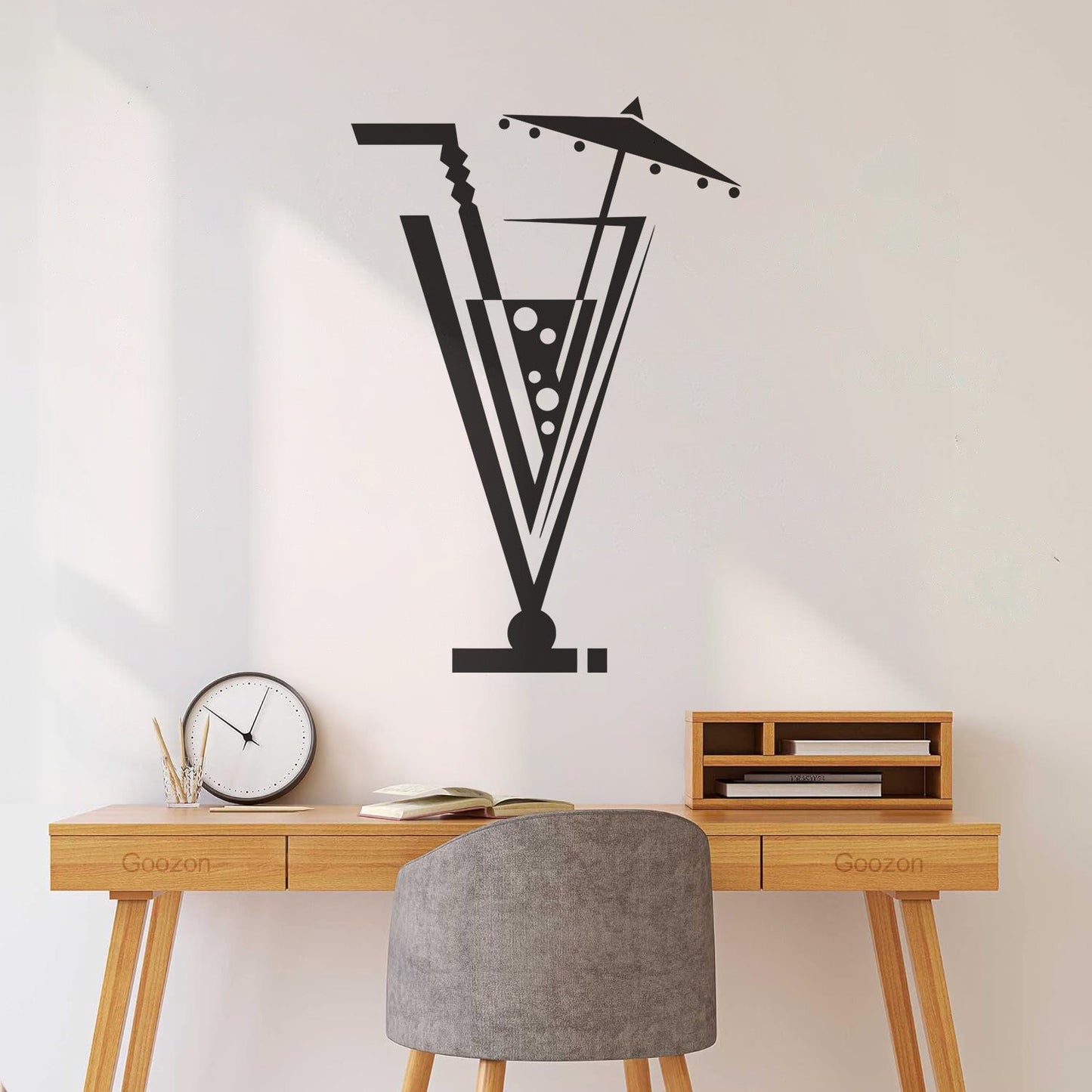 Drinks Collection Cocktail Glass Straw Umbrella Home N Vinyl Art Sticker Easy Installation