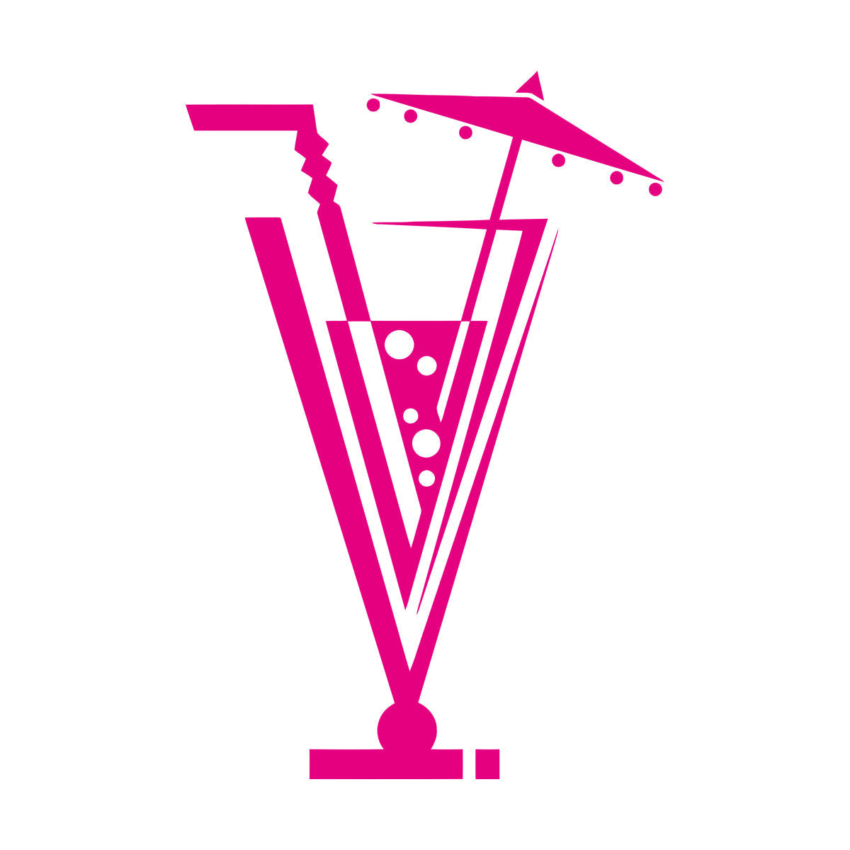 Drinks Collection Cocktail Glass Straw Umbrella Home N Vinyl Art Sticker Easy Installation